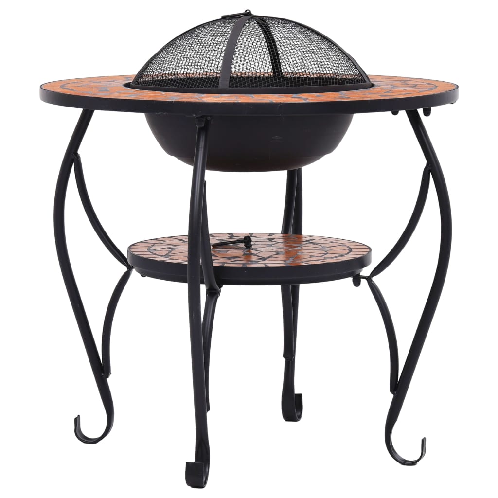 Mosaic Fire Pit Table 68 Cm Ceramic