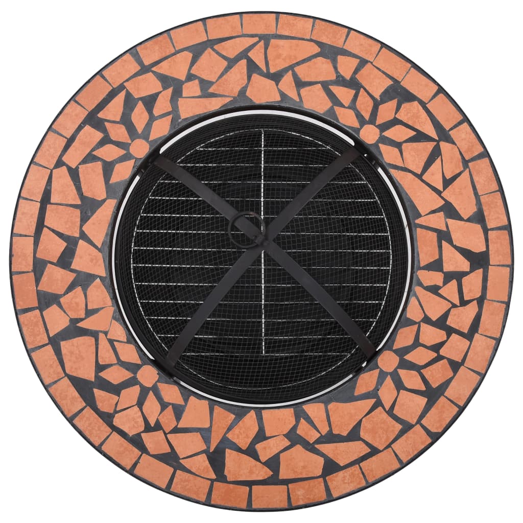 Mosaic Fire Pit Table 68 Cm Ceramic