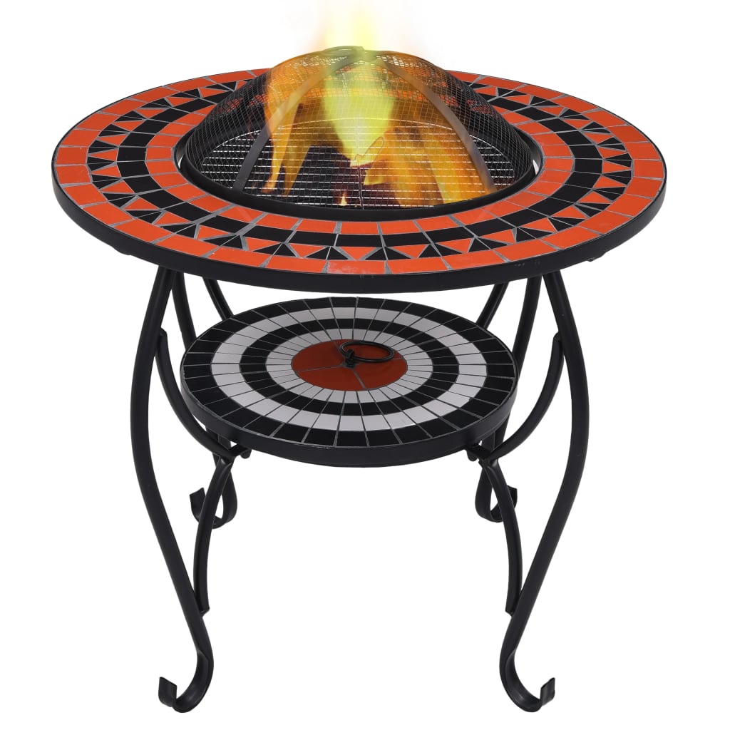 Mosaic Fire Pit Table 68 Cm Ceramic