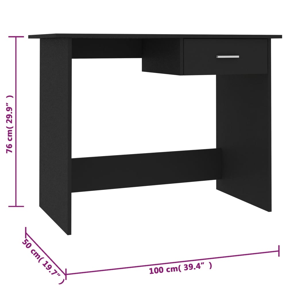 Desk 100X50X76 Cm Engineered Wood