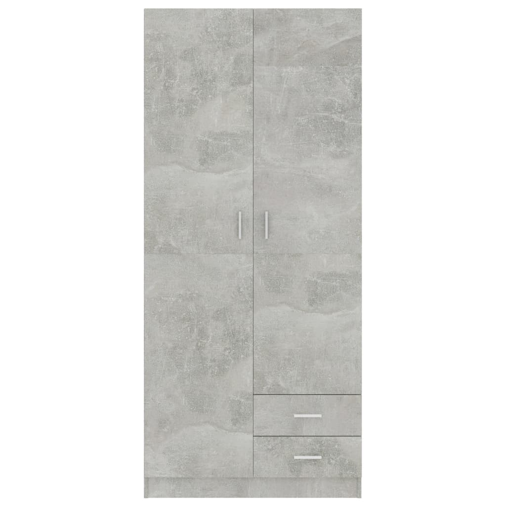 Wardrobe Concrete Grey 80X52X180 Cm Engineered Wood