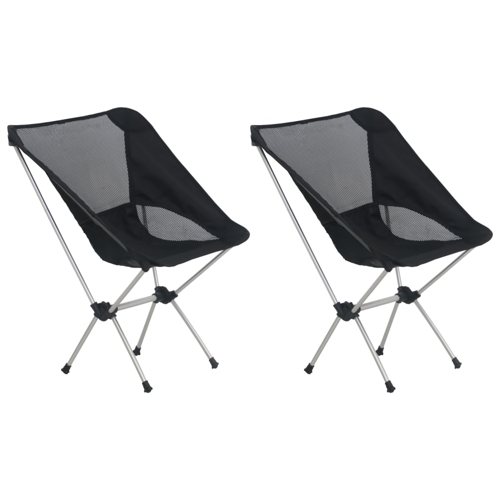 2X Folding Camping Chairs With Carry Bag 54X50X65 Cm Aluminium