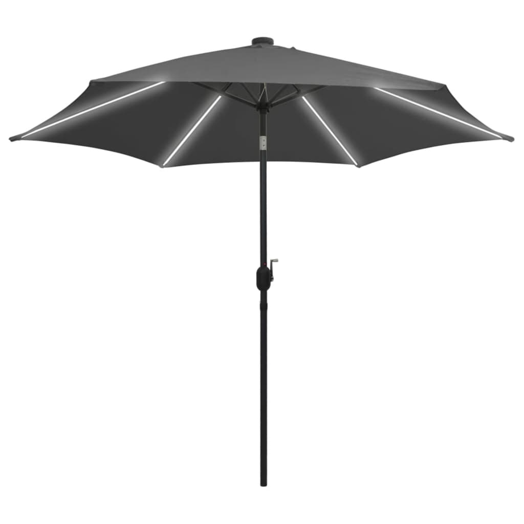 Garden Parasol With Led Lights And Aluminium Pole 300 Cm