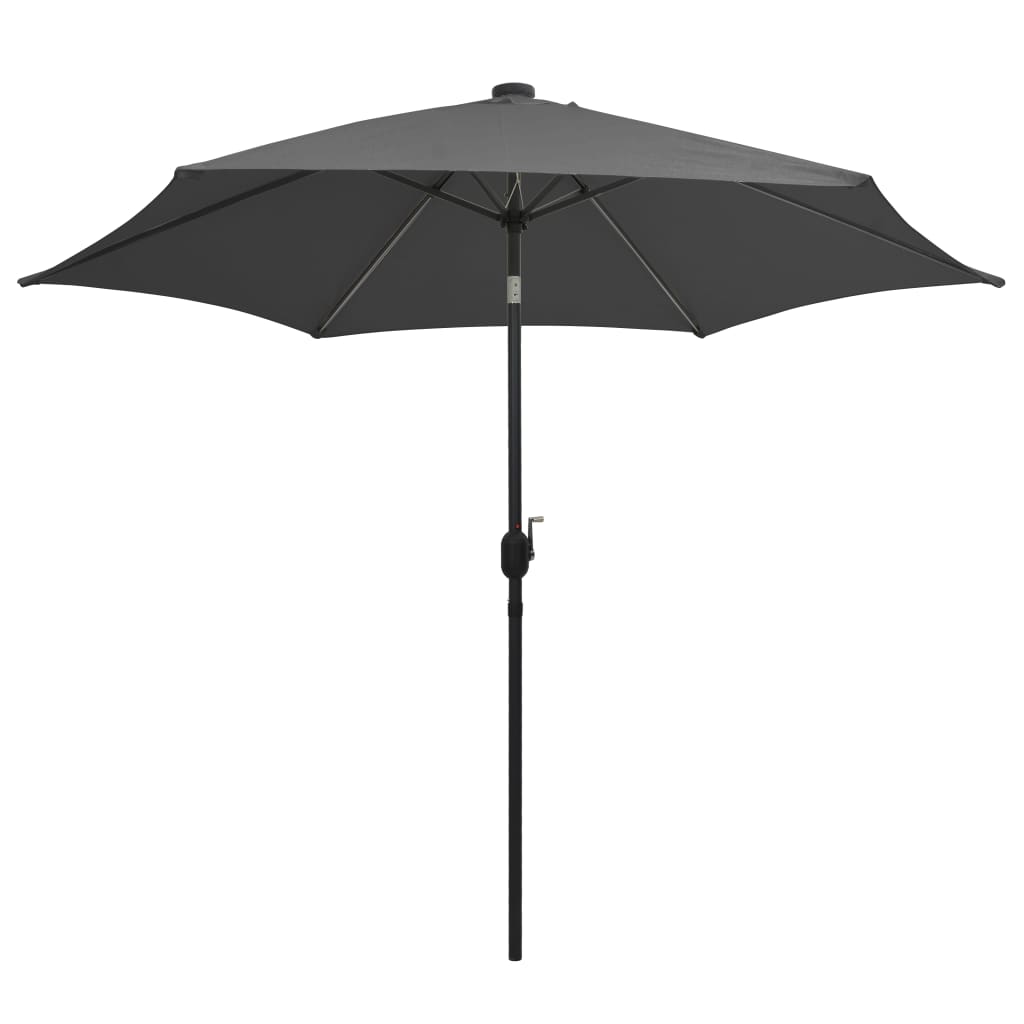 Garden Parasol With Led Lights And Aluminium Pole 300 Cm