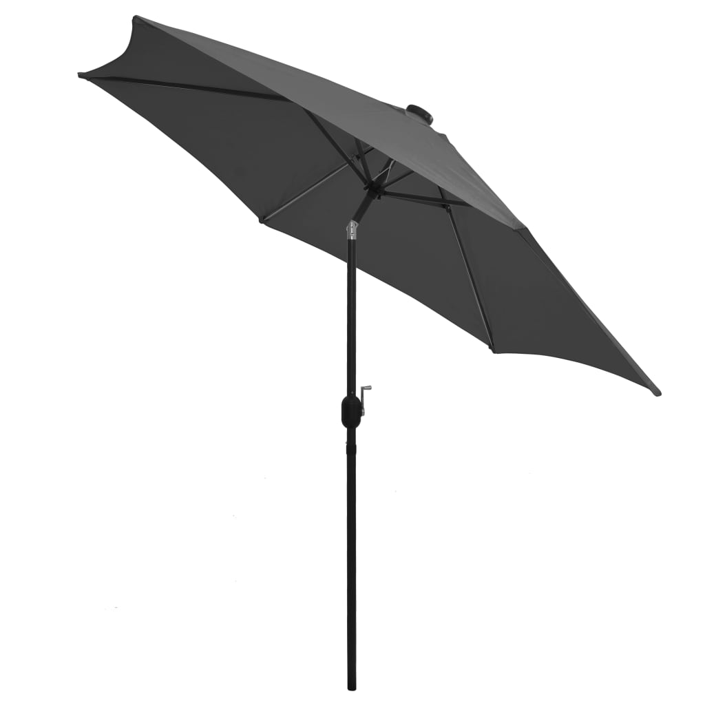 Garden Parasol With Led Lights And Aluminium Pole 300 Cm