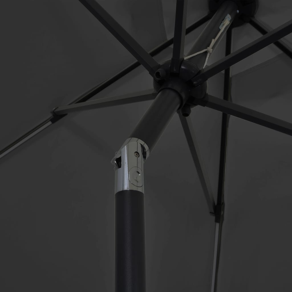 Garden Parasol With Led Lights And Aluminium Pole 300 Cm