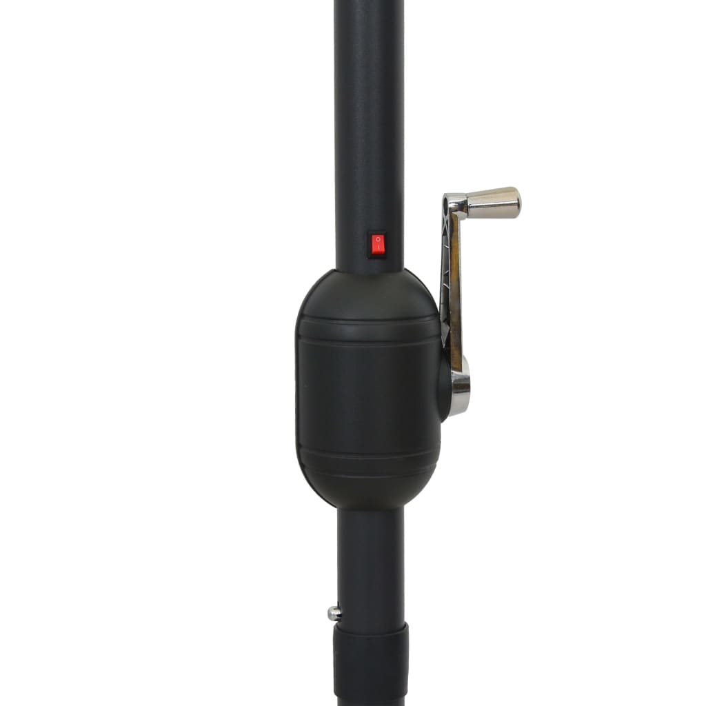 Garden Parasol With Led Lights And Aluminium Pole 300 Cm