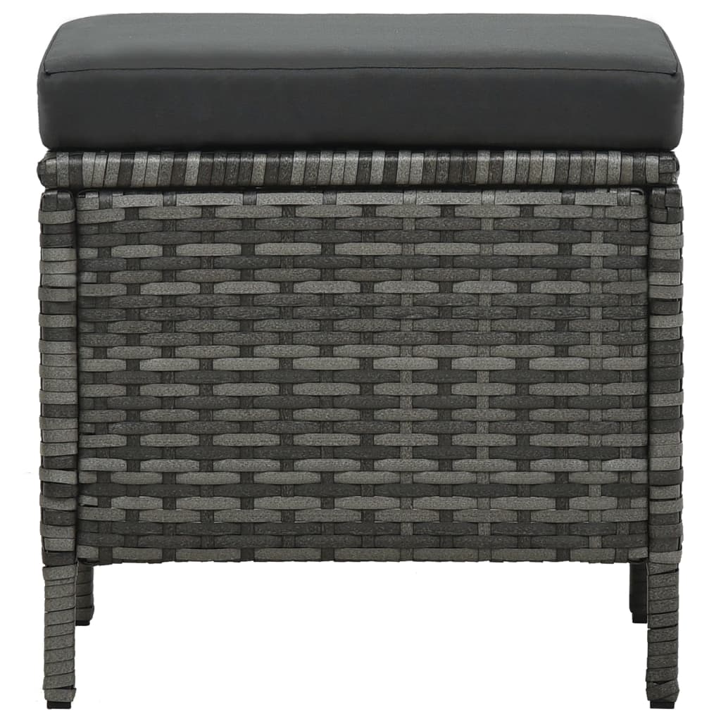 4 Piece Garden Lounge Set With Cushions Poly Rattan Grey