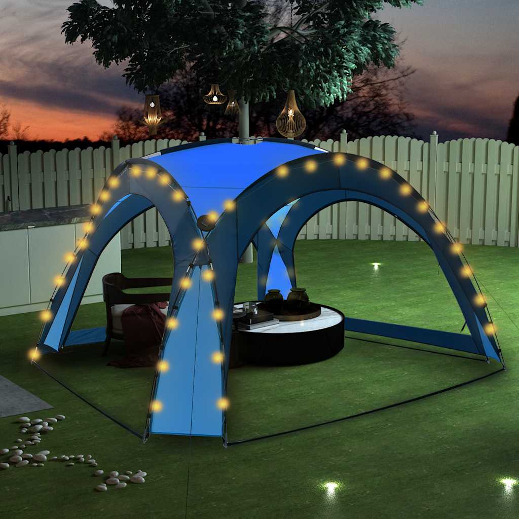 Party Tent With Led And 4 Sidewalls 3.6X3.6X2.3 M
