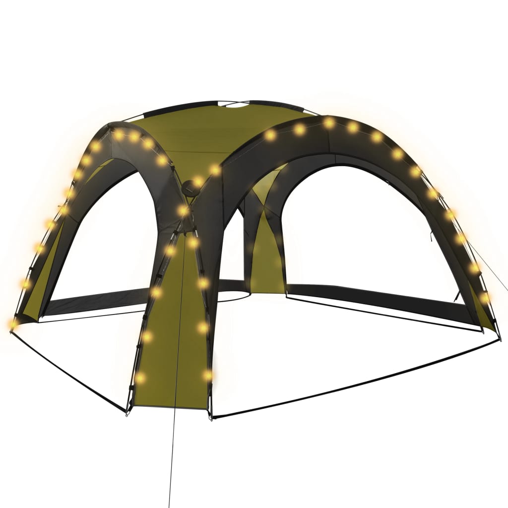 Party Tent With Led And 4 Sidewalls 3.6X3.6X2.3 M