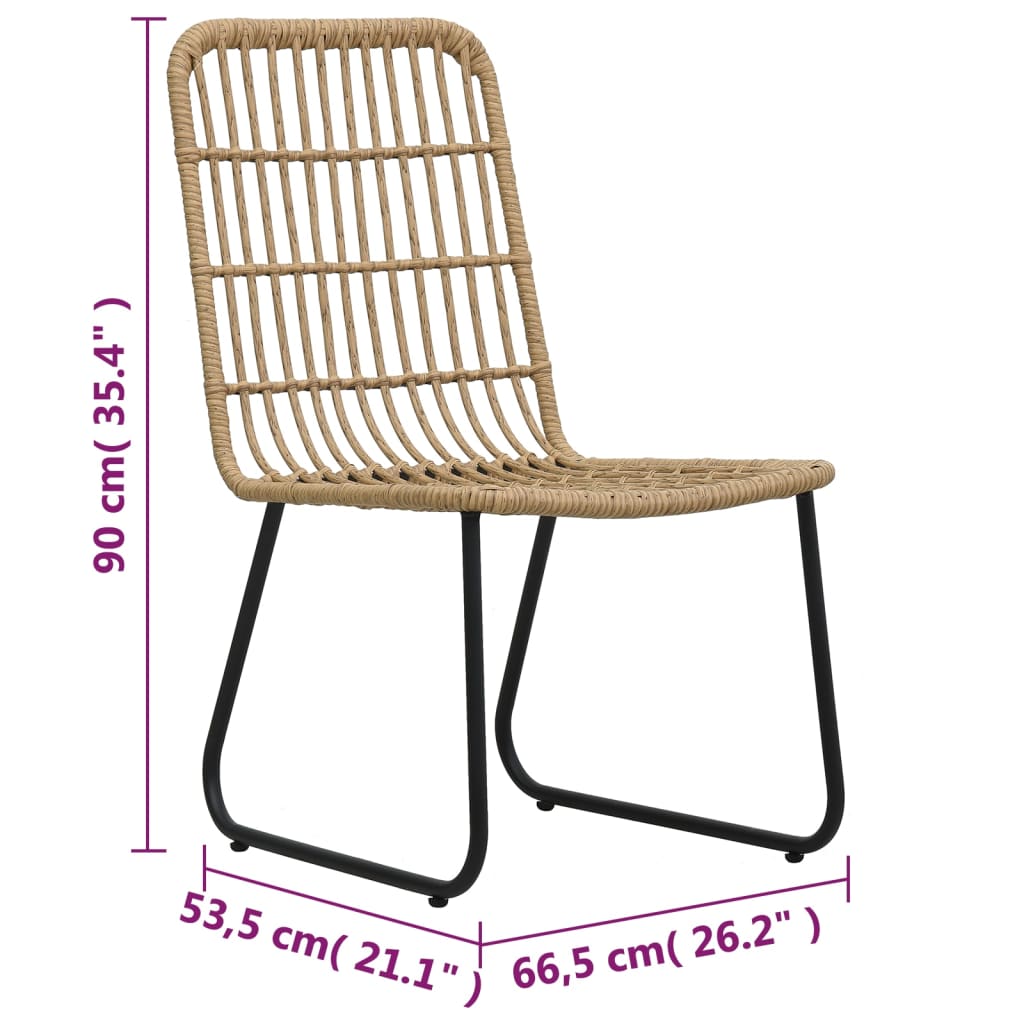 3 Piece Bistro Set Poly Rattan