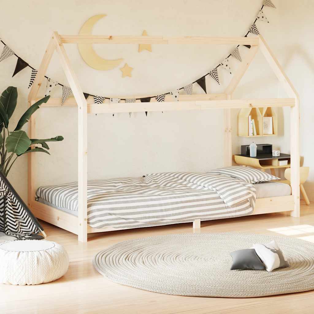 Kids Bed Frame Solid Pine Wood