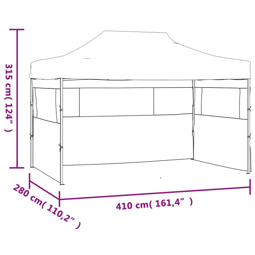 Professional Folding Party Tent With 3 Sidewalls 3X4 M Steel