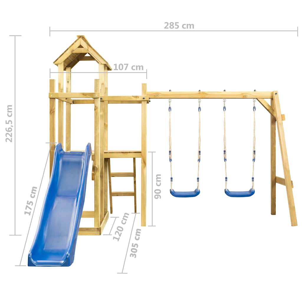 Outdoor Playset 285X305X226.5 Cm Impregnated Wood Pine