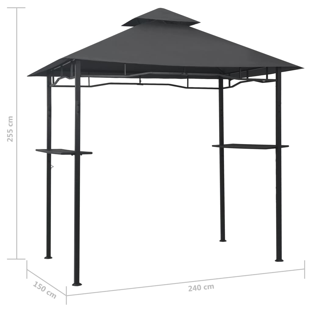 Bbq Gazebo 240X150X255 Cm Anthracite Steel