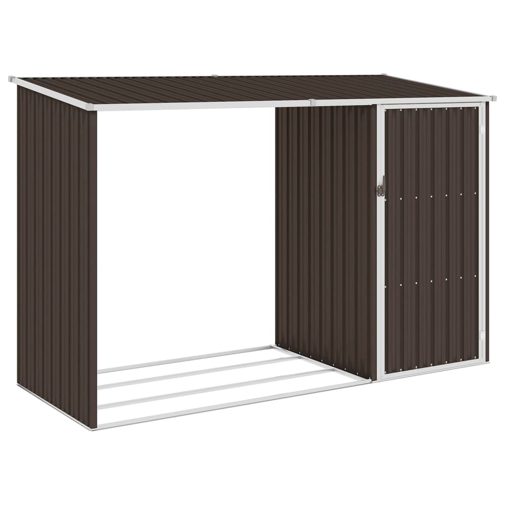 Garden Firewood Shed 245X98X159 Cm Galvanised Steel