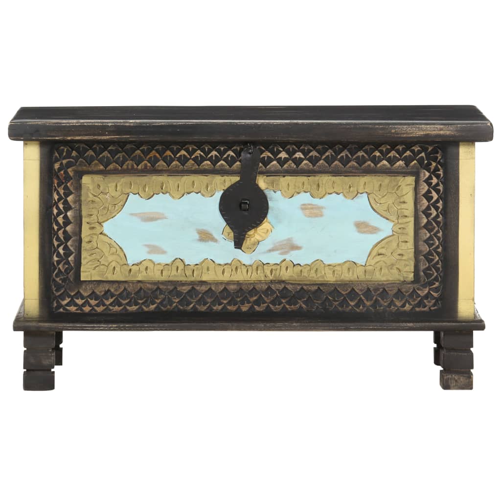 Storage Chest Black 80X40X45 Cm Solid Mango Wood