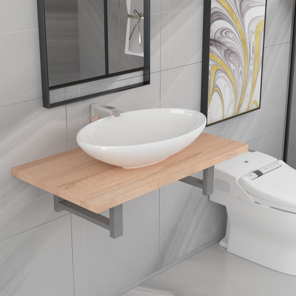 Two Piece Bathroom Furniture Set Ceramic