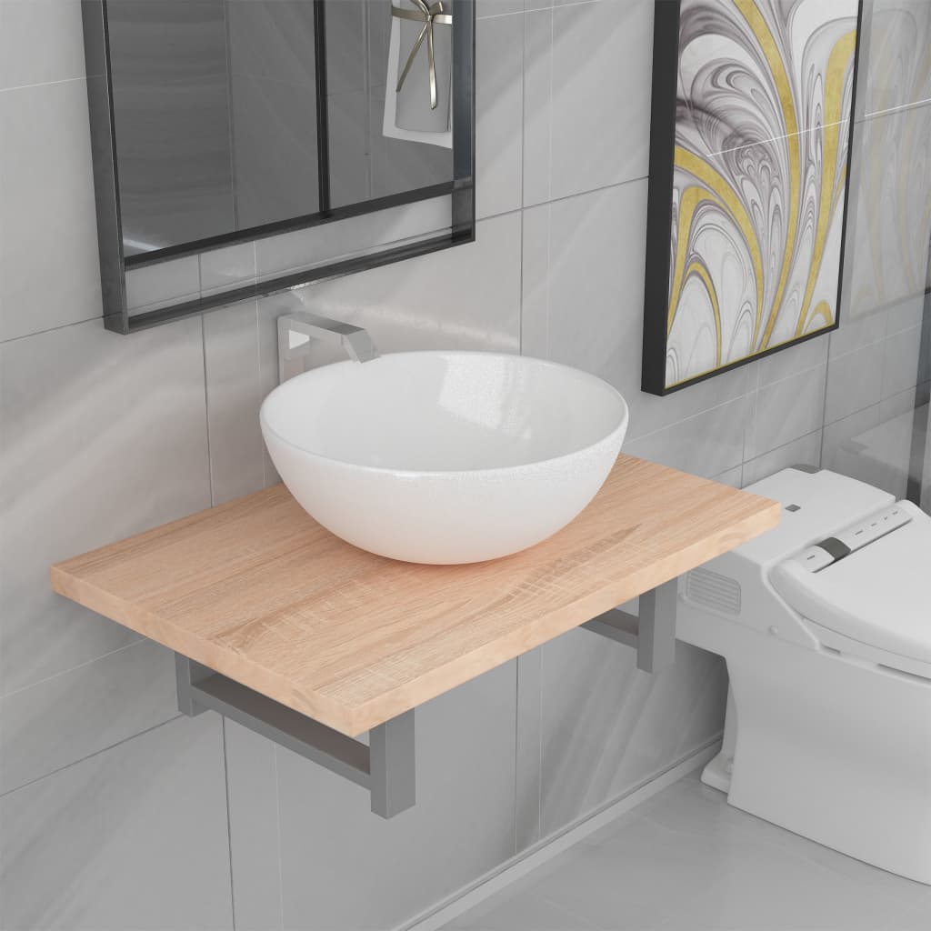 Two Piece Bathroom Furniture Set Ceramic