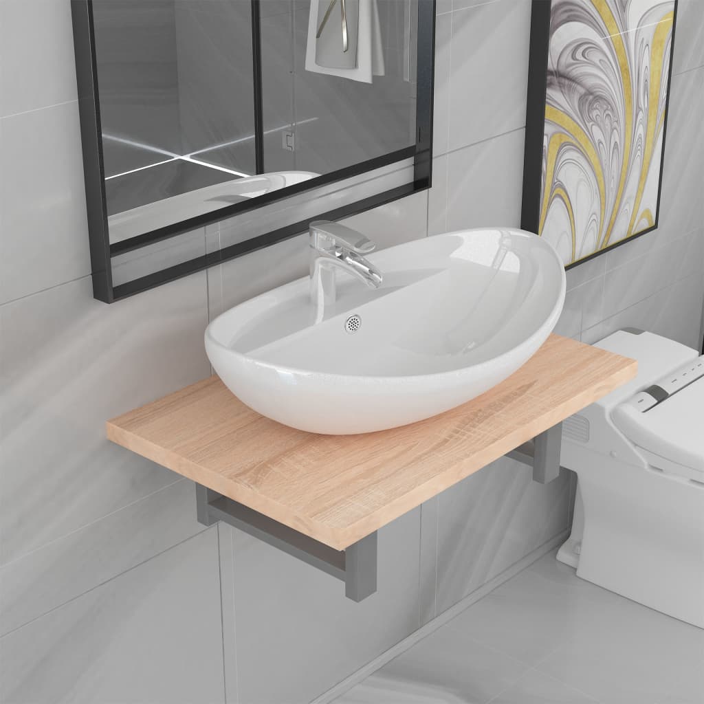 Two Piece Bathroom Furniture Set Ceramic
