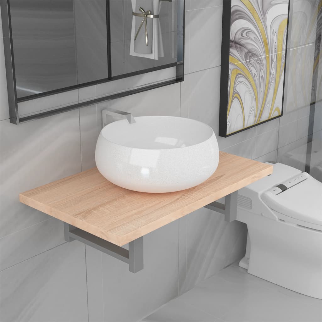 Two Piece Bathroom Furniture Set Ceramic