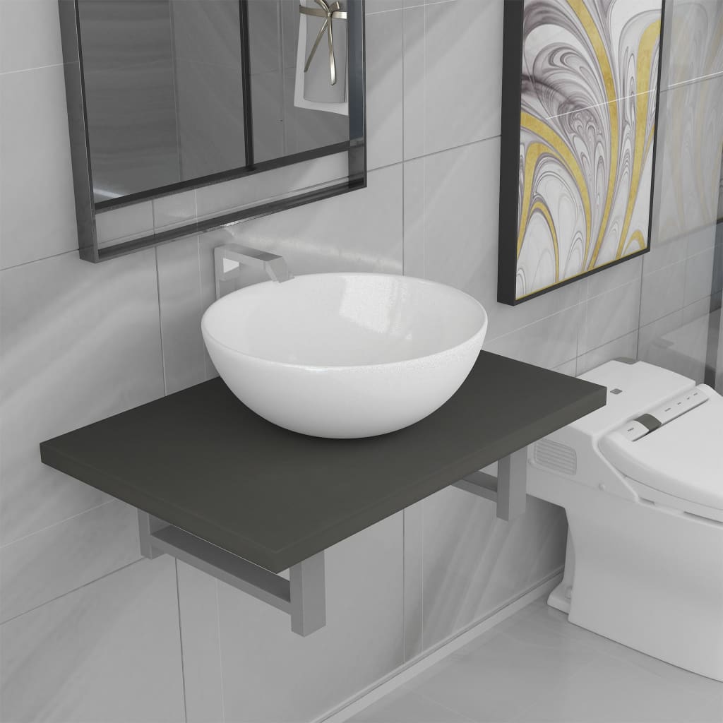 Two Piece Bathroom Furniture Set Ceramic