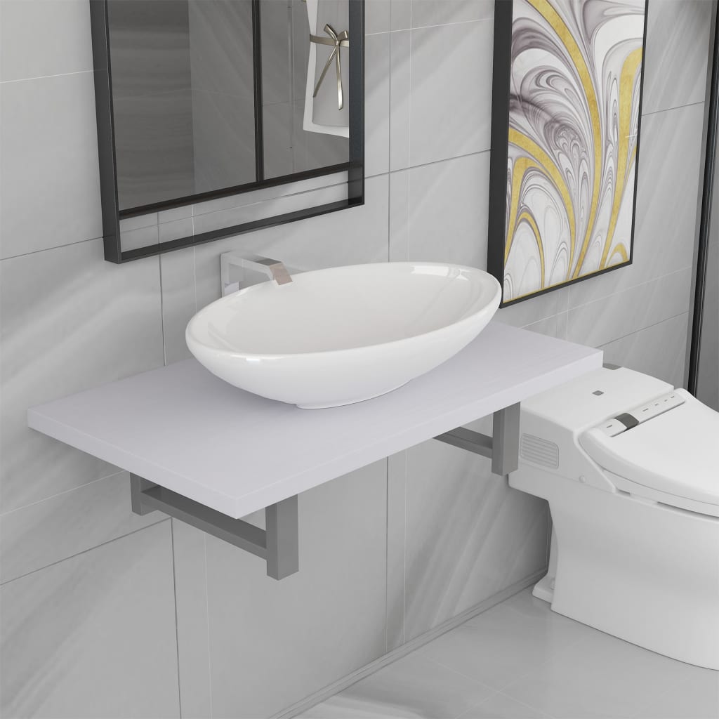 Two Piece Bathroom Furniture Set Ceramic