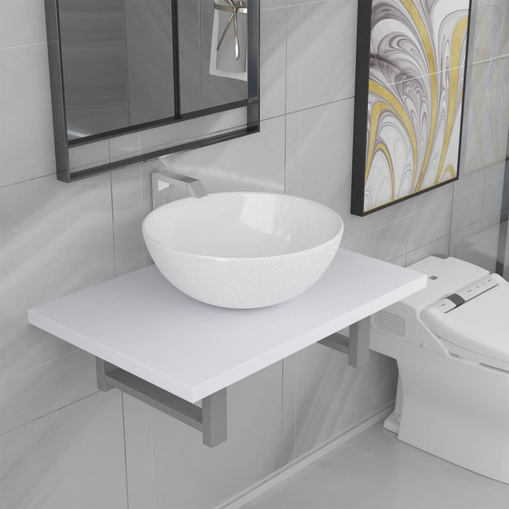 Two Piece Bathroom Furniture Set Ceramic
