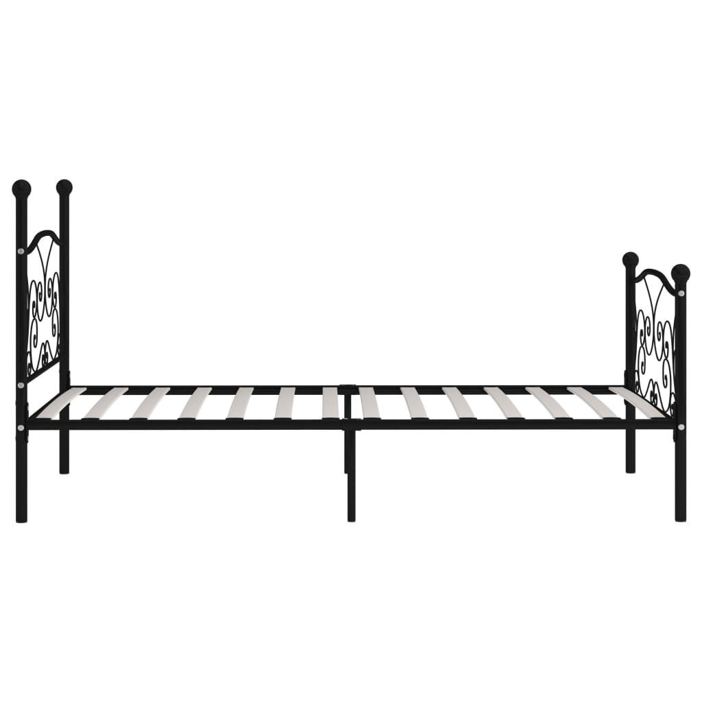 Bed Frame Without Mattress With Slatted Base Metal