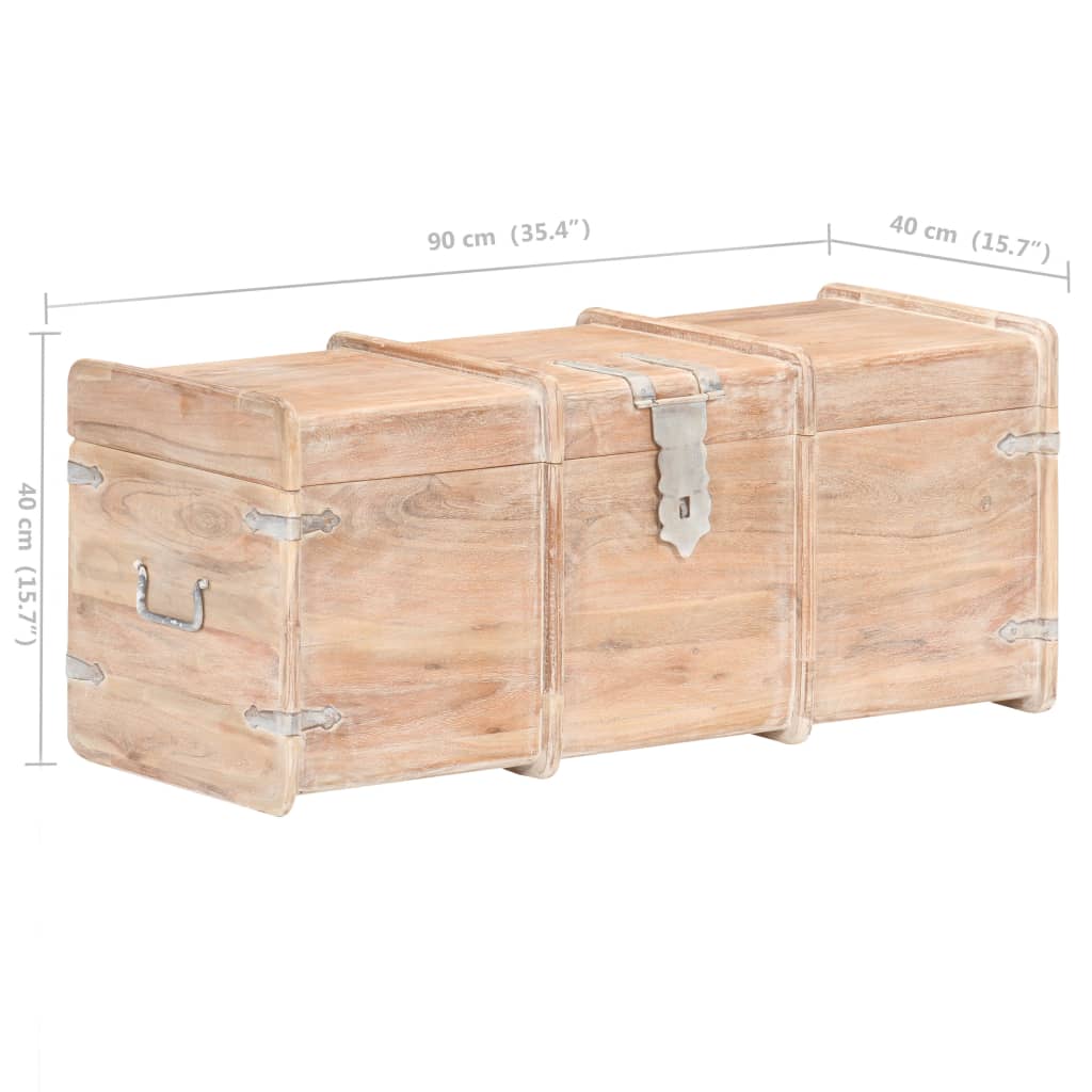 Storage Chest 90X40X40 Cm Solid Acacia Wood
