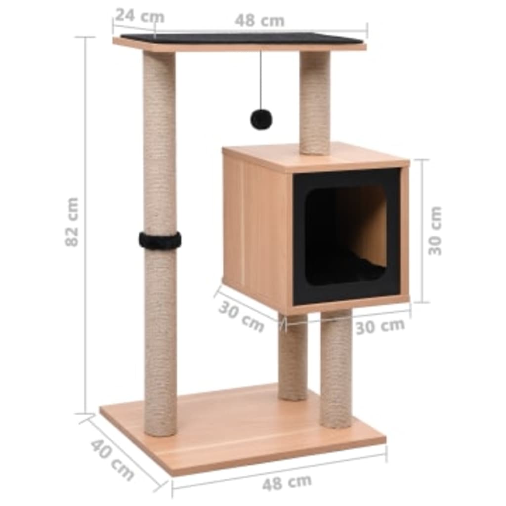 Cat Tree With Sisal Scratching Mat 82 Cm