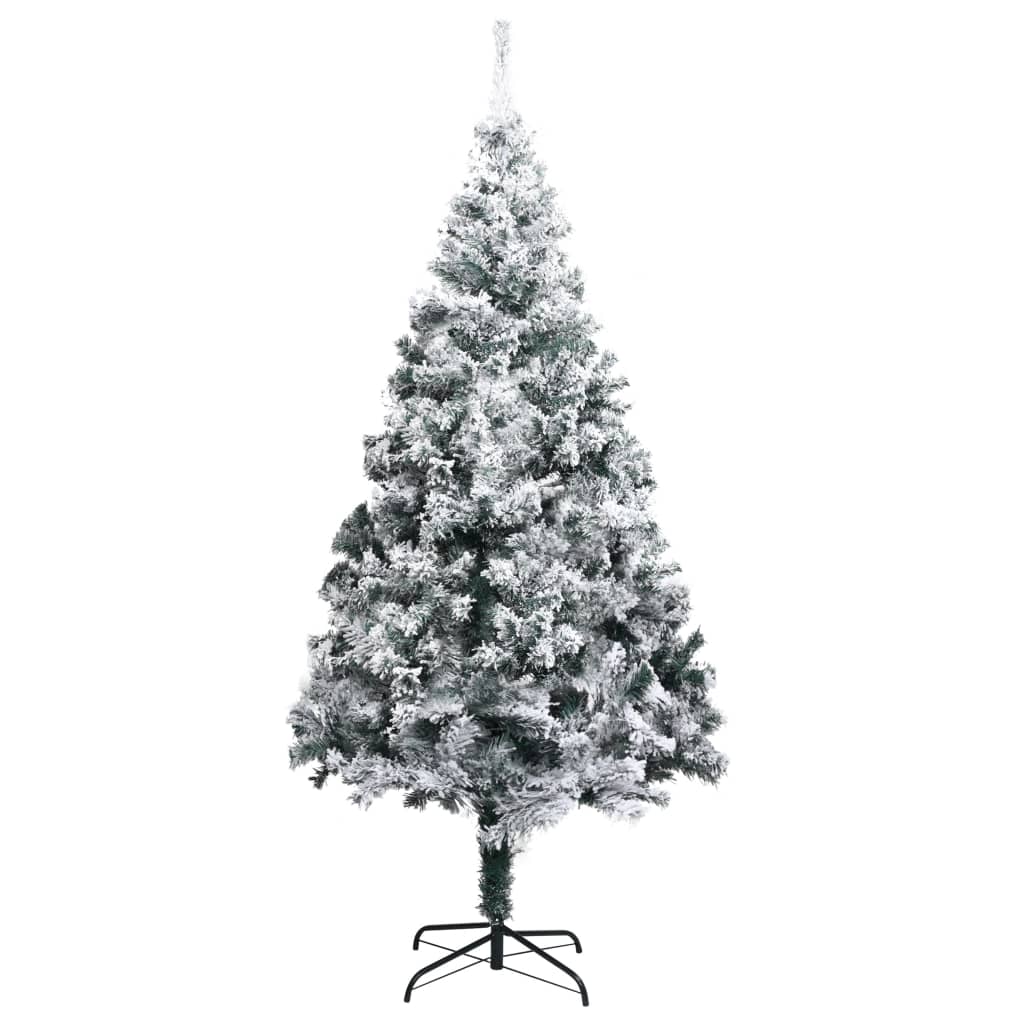 Artificial Christmas Tree With Flocked Snow Green 240 Cm Pvc