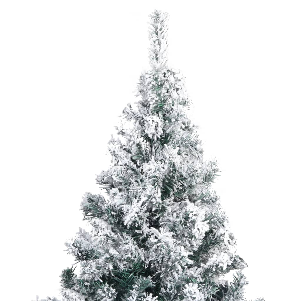 Artificial Christmas Tree With Flocked Snow Green 240 Cm Pvc