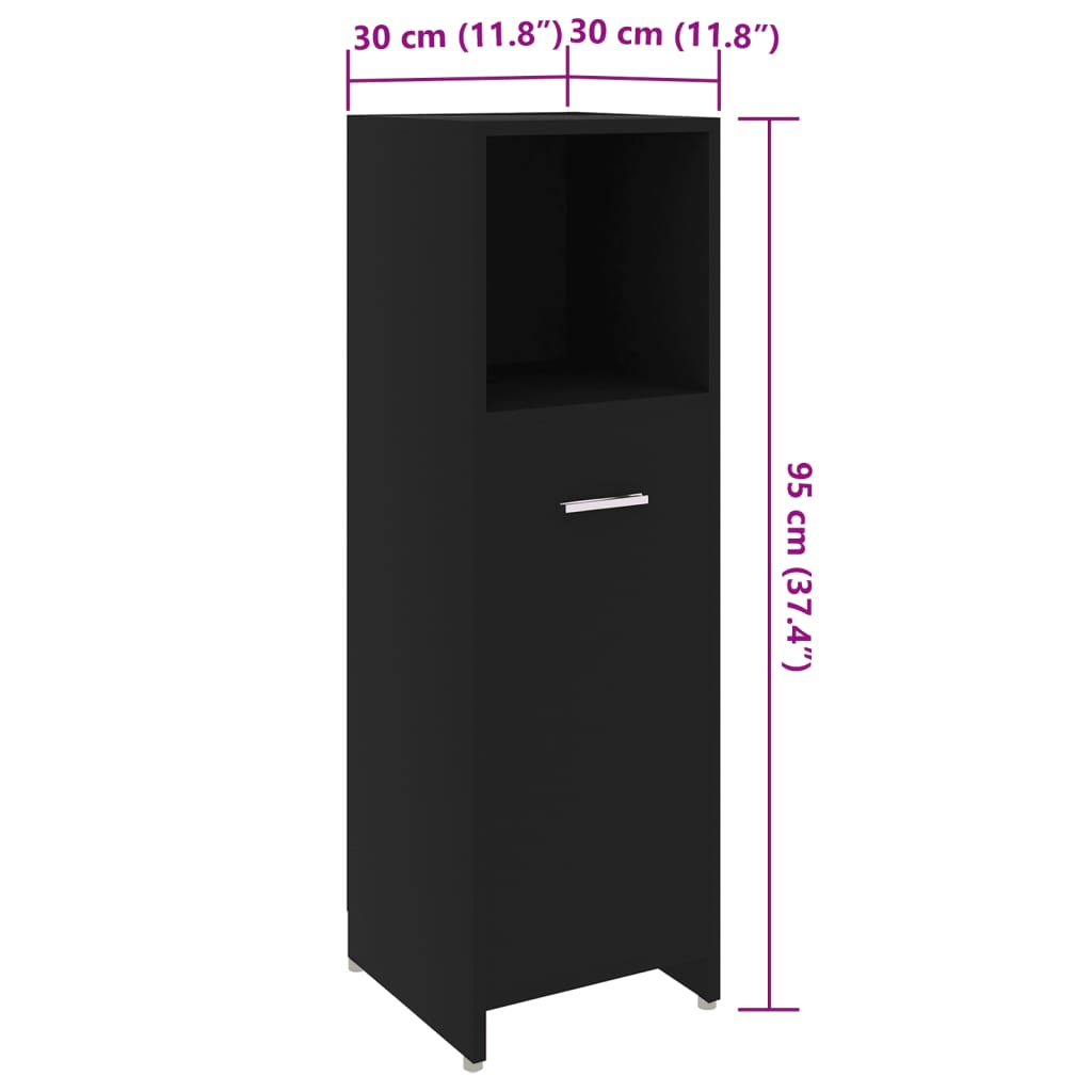 Bathroom Cabinet 30X30X95 Cm Engineered Wood