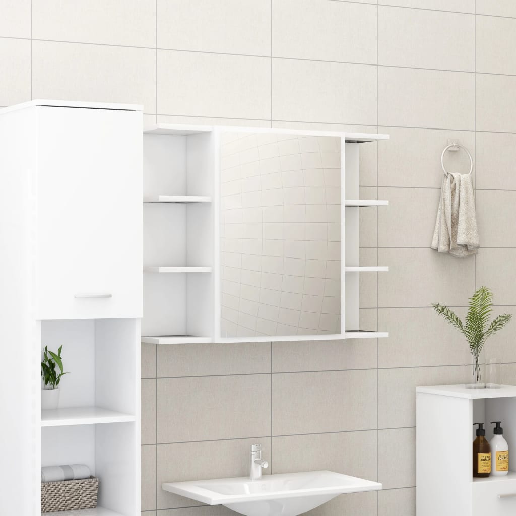 Bathroom Mirror Cabinet 80X20.5X64 Cm Engineered Wood