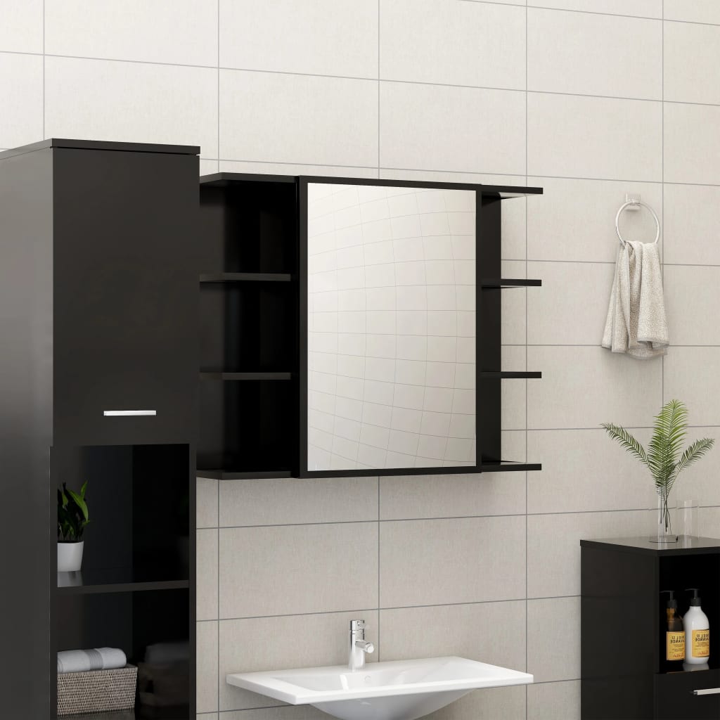 Bathroom Mirror Cabinet 80X20.5X64 Cm Engineered Wood