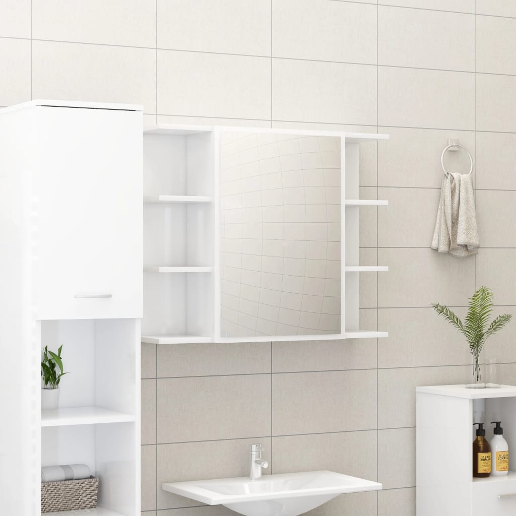Bathroom Mirror Cabinet 80X20.5X64 Cm Engineered Wood
