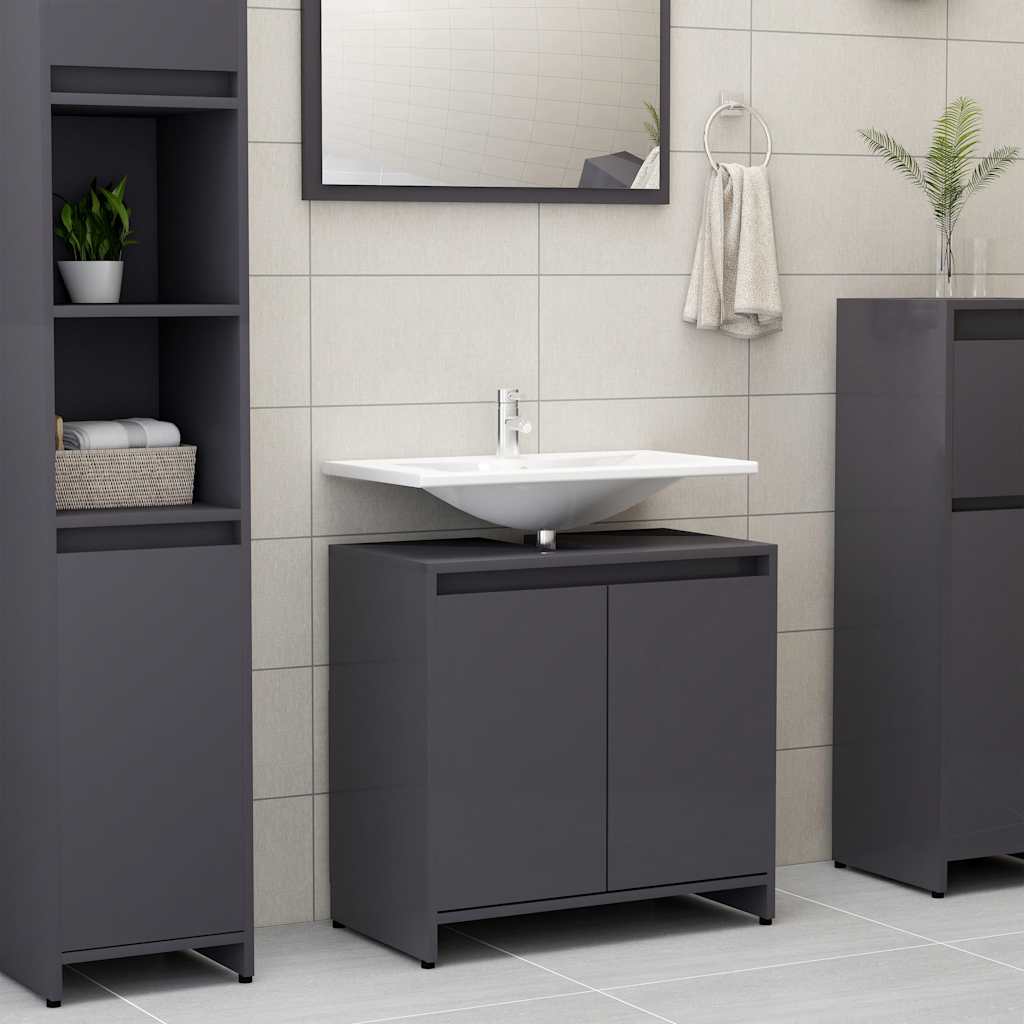 Bathroom Cabinet 60X33X61 Cm Engineered Wood