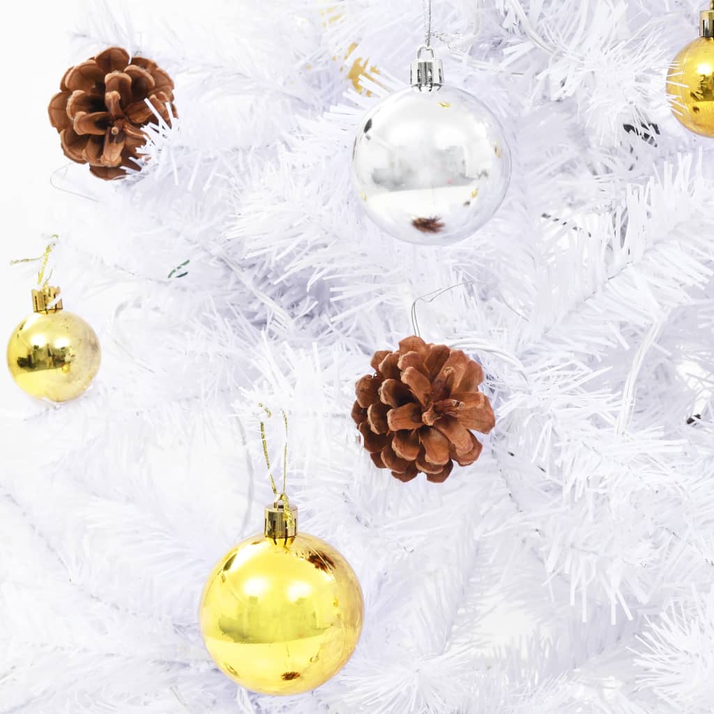 Artificial Pre-Lit Christmas Tree With Baubles 210 Cm