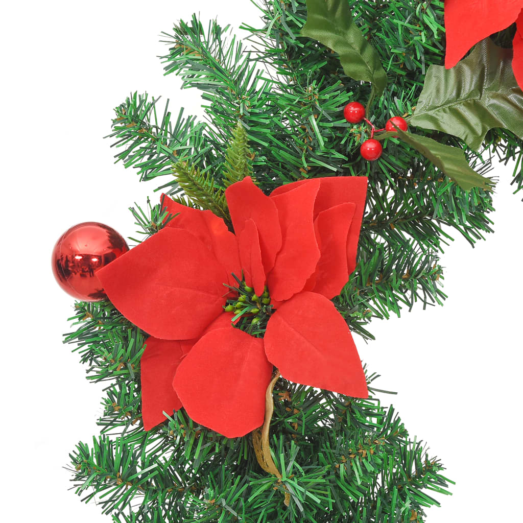 Christmas Wreath With Led Lights Green 60 Cm Pvc