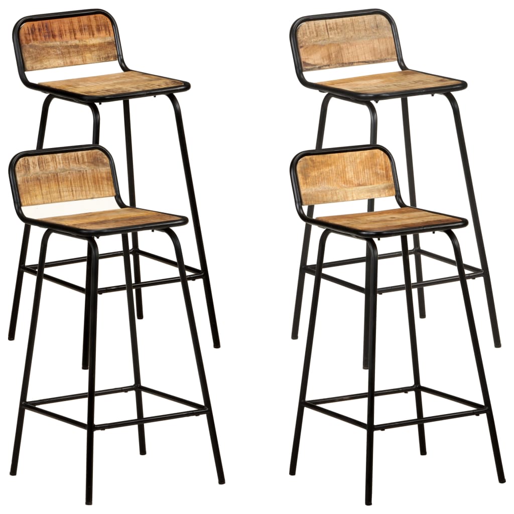 Bar Stools 4 Pcs Solid Wood Reclaimed