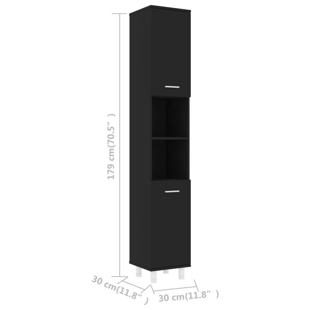 Bathroom Cabinet 30X30X179 Cm Engineered Wood