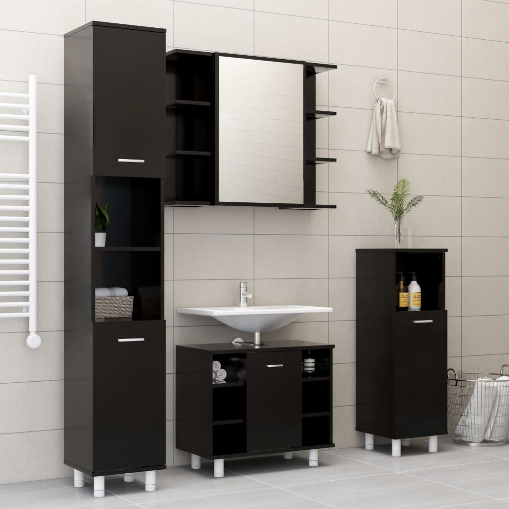 Bathroom Cabinet 30X30X179 Cm Engineered Wood