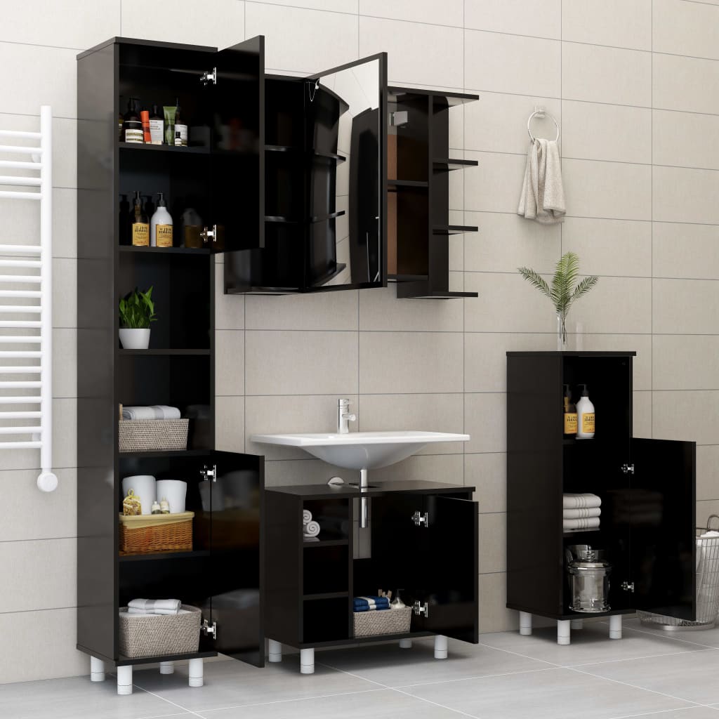 Bathroom Cabinet 30X30X179 Cm Engineered Wood