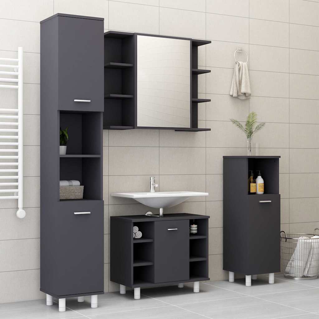 Bathroom Cabinet 30X30X179 Cm Engineered Wood
