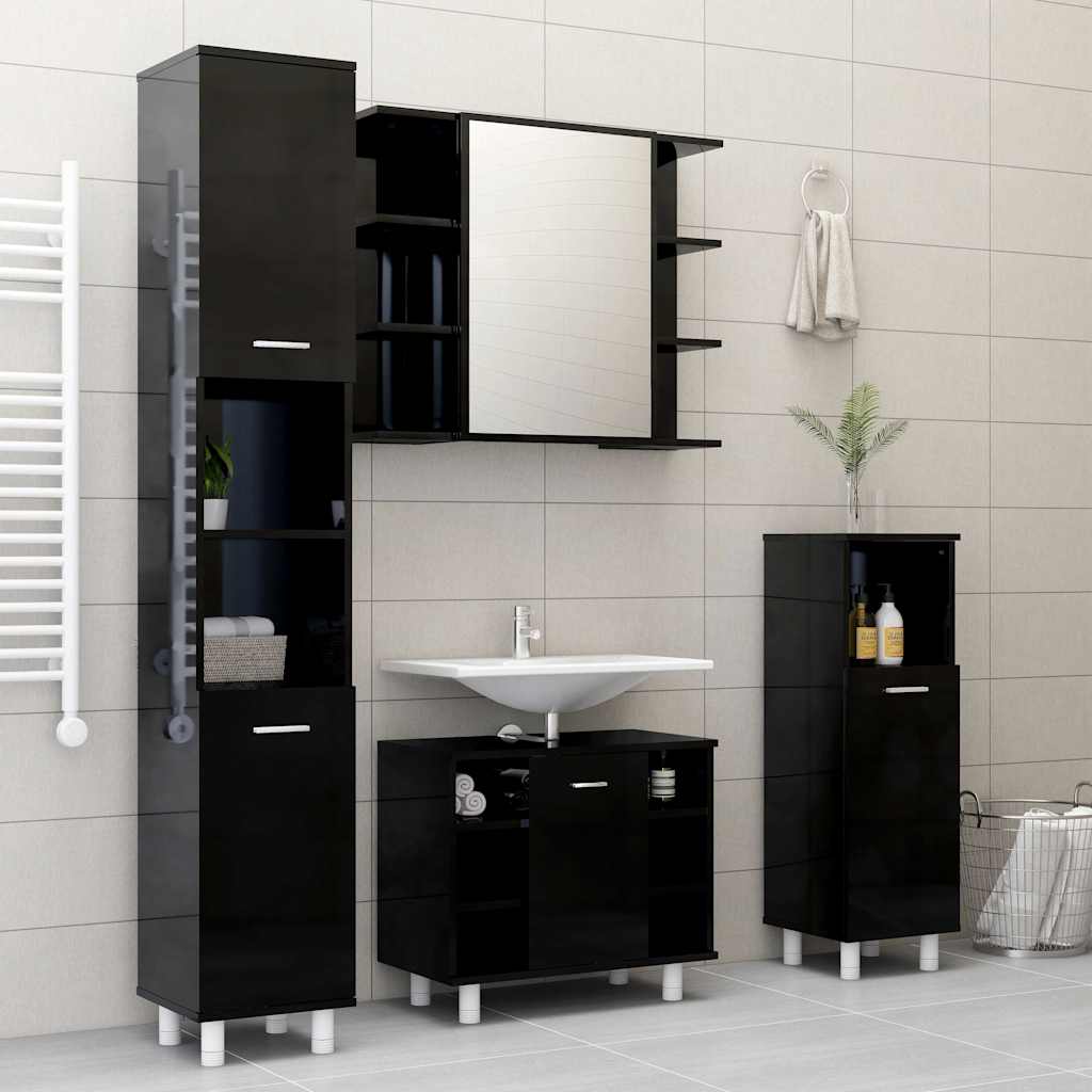 Bathroom Cabinet 30X30X179 Cm Engineered Wood