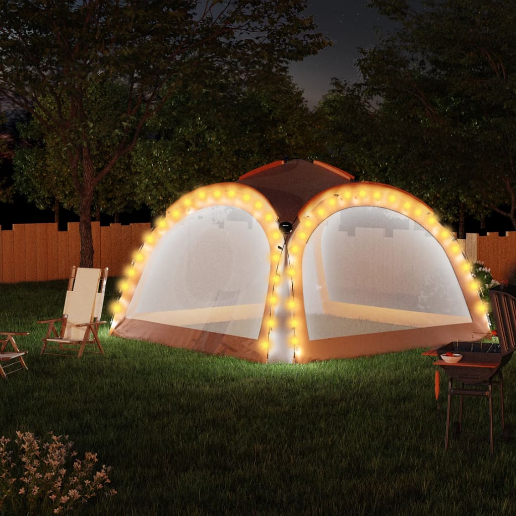 Party Tent With Led And 4 Sidewalls 3.6X3.6X2.3 M
