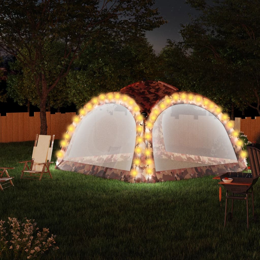 Party Tent With Led And 4 Sidewalls 3.6X3.6X2.3 M