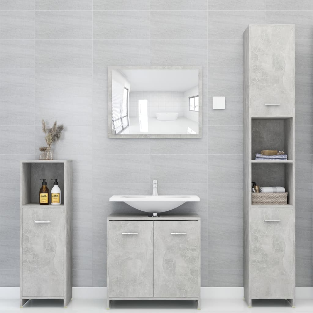 4 Piece Bathroom Furniture Set Engineered Wood