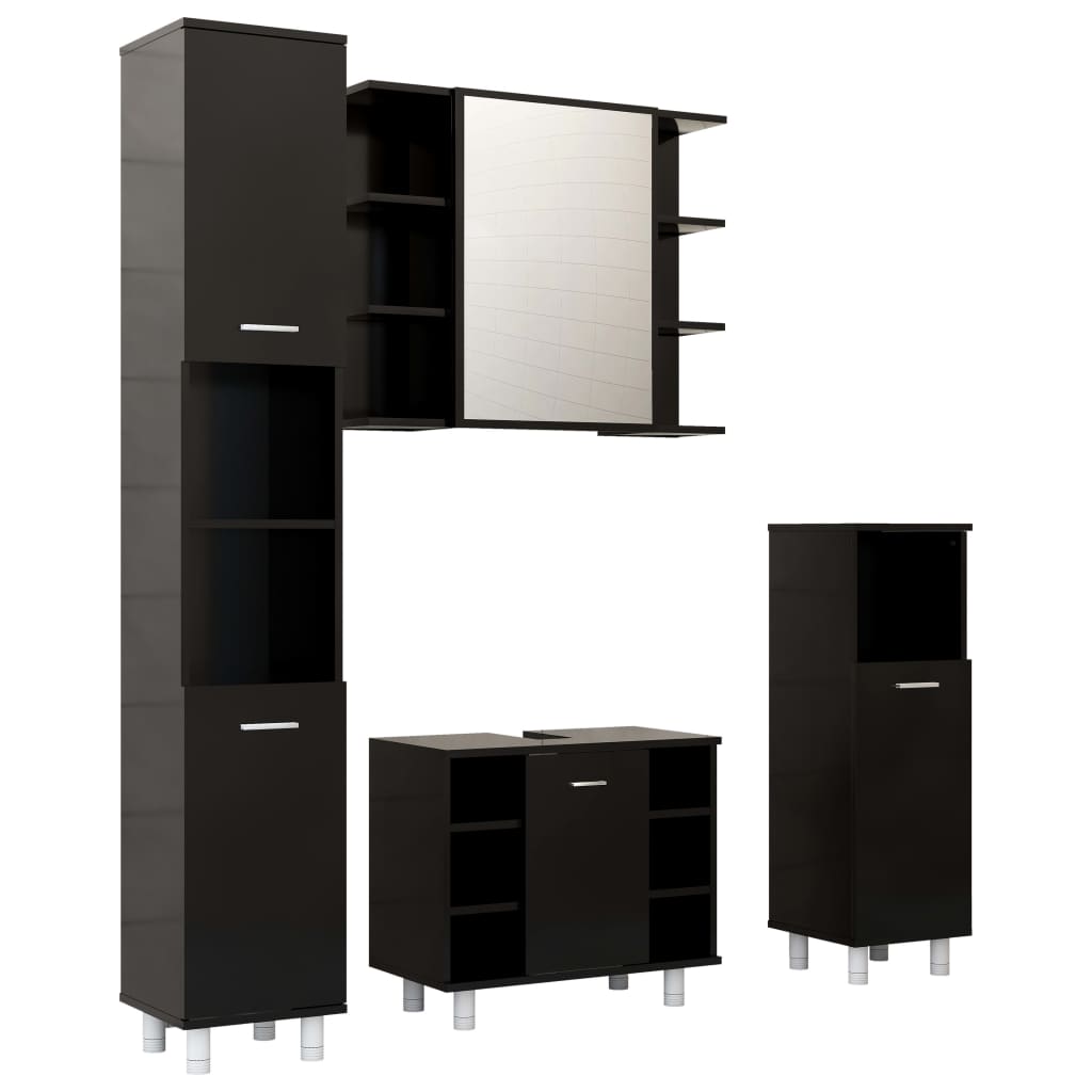 4 Piece Bathroom Furniture Set Engineered Wood